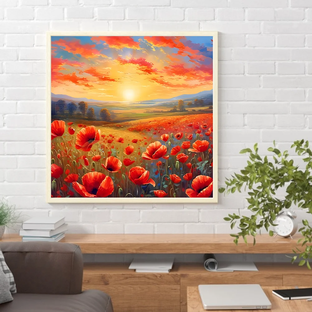 Diamond Painting - Full Round Drill - Poppy(Canvas|30*30cm)