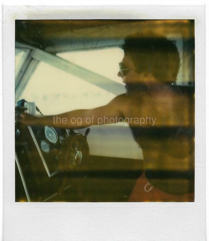 JERSEY COAST GUY Vintage POLAROID Found Photo Poster painting Original COLOR 911 11 G