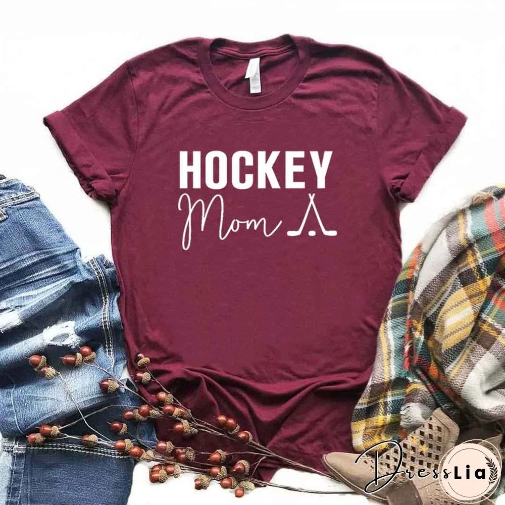 Hockey Mom Print Women Tshirts Cotton Casual FunnyT Shirt For Lady Yong Top Tee Hipster 6 Color NA-816