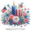 (US Only)Acrylic 2D Flat Print DIY Independence Day Flower Candle Diamond Painting Kit