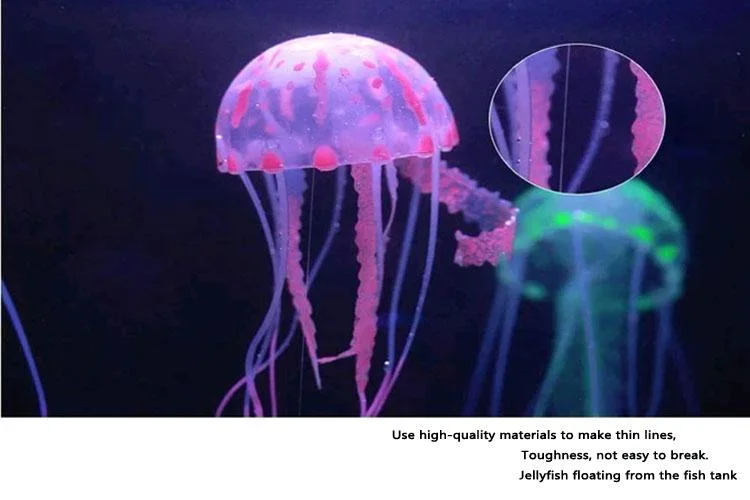 Goldfish Tank Aquarium Landscaping Fluorescent Simulation Jellyfish