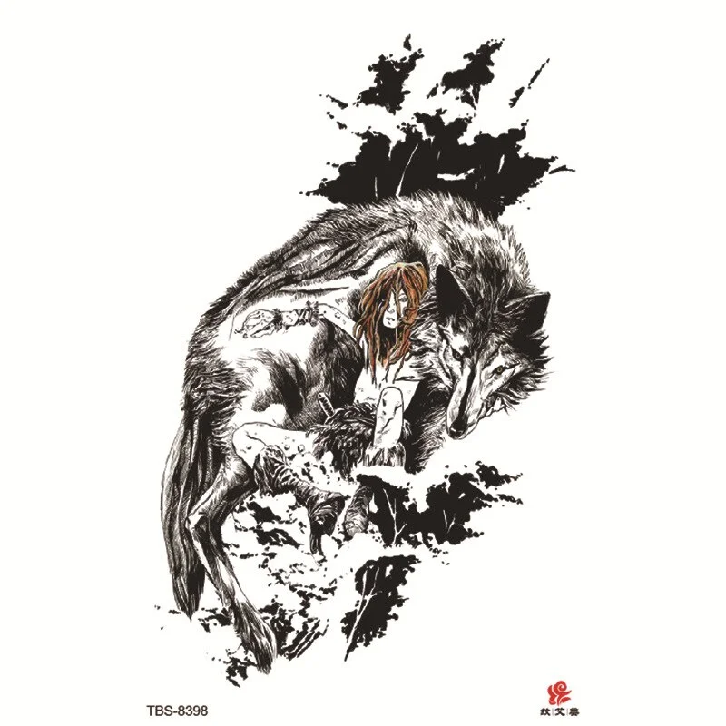 Sdrawing Temporary Tattoo Sticker Forest Lion Tiger Flash Tattoos Women Skeleton Skull Bodi Art Arm Fake Tatoo Men Body Woman