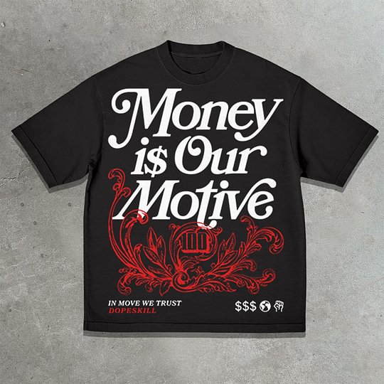 Sopula Vintage Money Is Our Motive Graphic Cotton T-Shirt - SOPULA