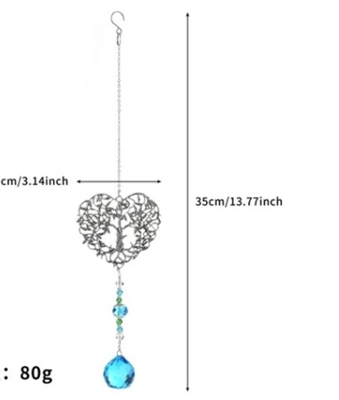 Christmas Vintage Style Minimalist Tree Heart Shape Artificial Crystal Wall Art