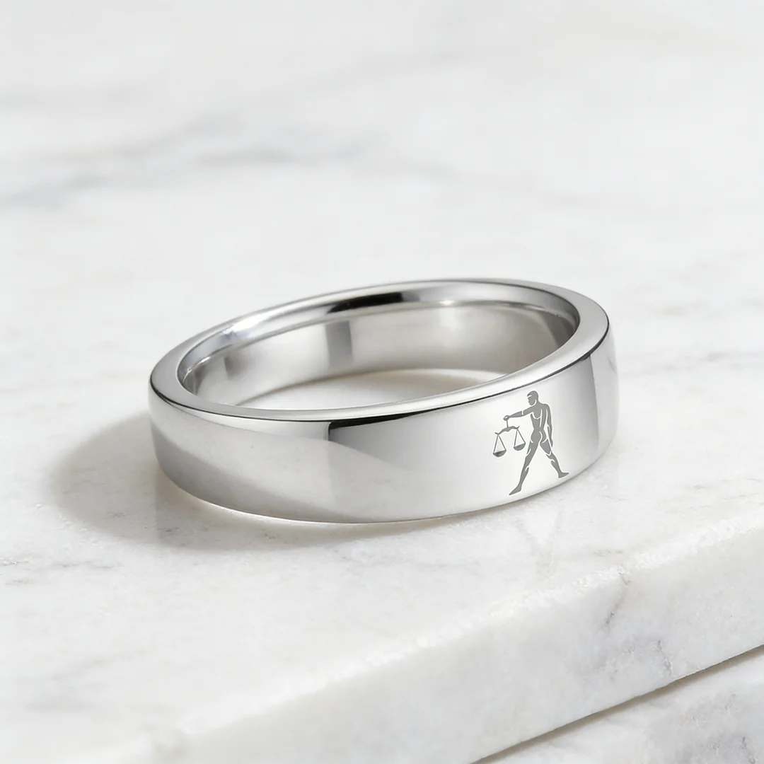 Men Women Sliver Libra Tungsten Carbide Rings Couple Wedding Band Flat Top Comfort Fit 4MM 6MM 8MM Width