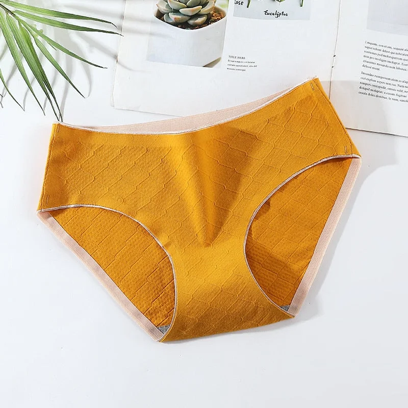 Women's Cotton Underwear Seamless Comfort Panties Sexy Solid Color Underpants Med Waist Plus Size Briefs Female Sexy Lingerie