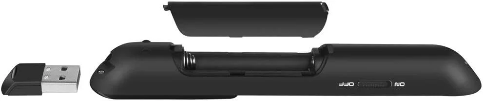 Wireless Presenter, Hyperlink Volume Control Presentation Clicker RF 2.4GHz USB PowerPoint Clicker Presentation Remote Control Pointer Slide Advancer (Black)(UPC/EAN)701473808109