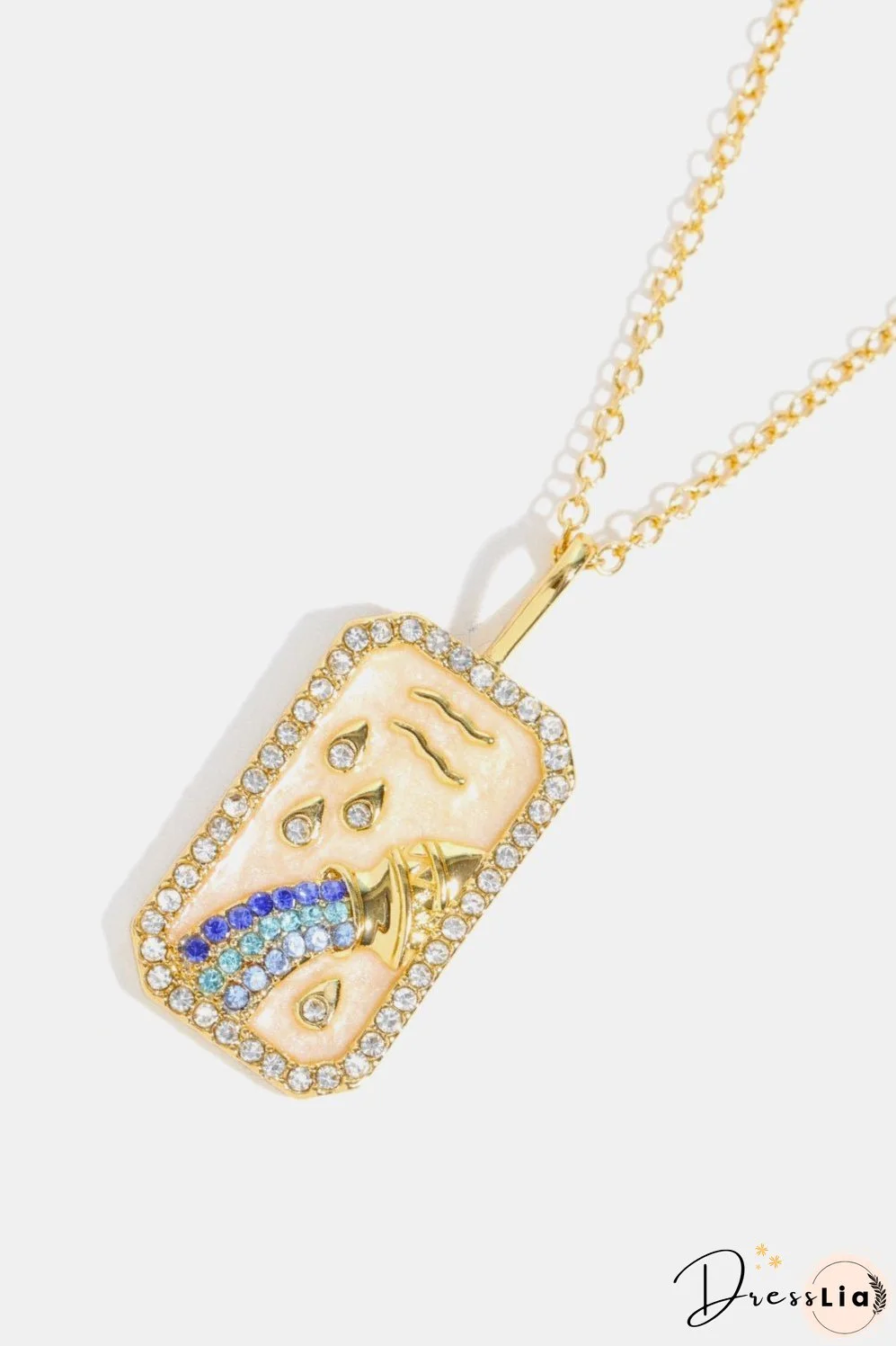 Rhinestone Constellation Pendant Copper Necklace