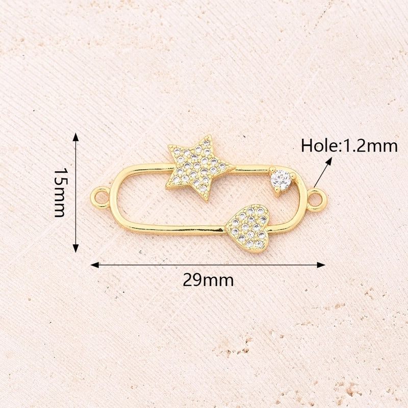 DIY Handmade Jewelry Accessories Micro Inlaid Zircon Moon XINGX Pin Guitar Connector