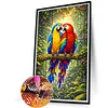 Parrot Full DIY 5D Round Drill Diamond Art Kits Large Size 40*60cm Diamond Dots Paintings Picture Arts Craft Diamond Crystal Rhinestones Painting Kits for Adults/Beginners Gift Home Decor