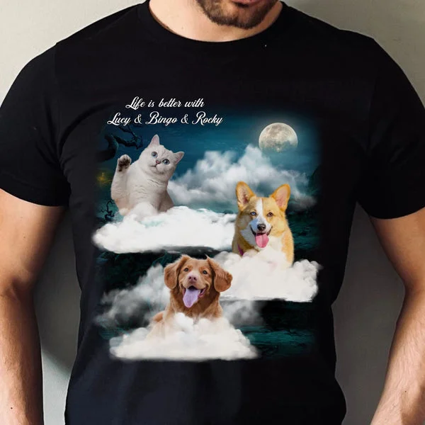 Personalized Custom Photo Printing Dog Cat Pet T-Shirt Sweatshirt Hoodie