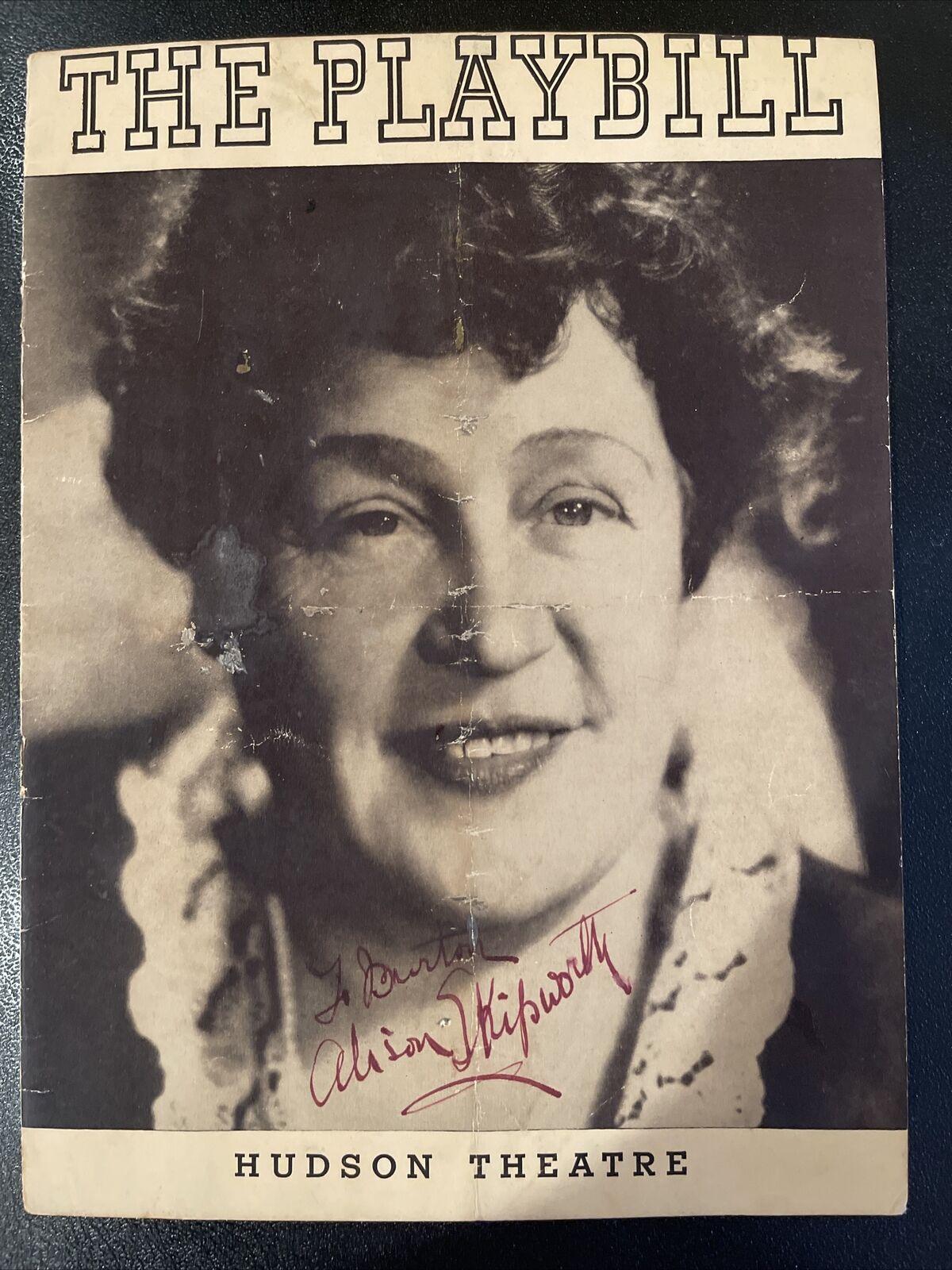 Signed Autographed Playbill Cover 6.75x9.25 Alison Skipworth, English Actress