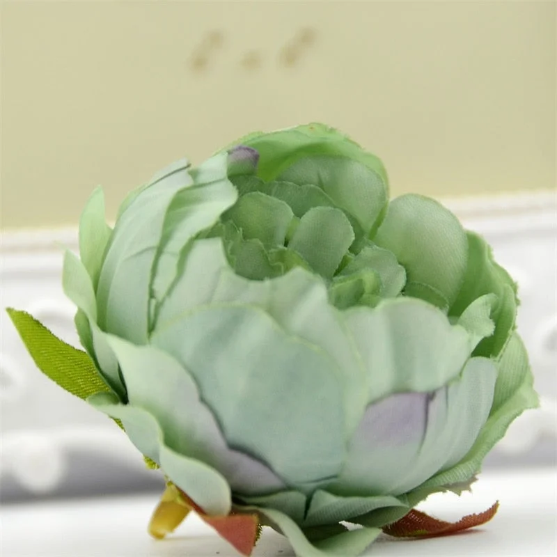 100pcs/lot 5cm High Quality Silk Peony Artificial Flower Head For Home Wedding Decor DIY Garland Craft Flowers Accessories