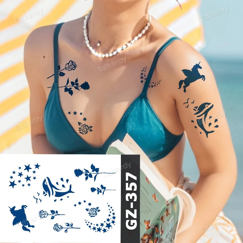 juice tattoo natural fruit ink body art painting Semi-permanent tattoo sticker lasting 7-15 days cartoon anime rabbit elephant