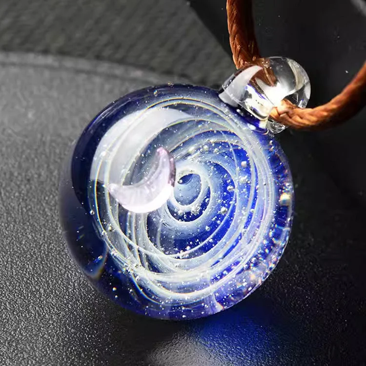 Cosmic starry glass bead pendant necklace | 168DEAL