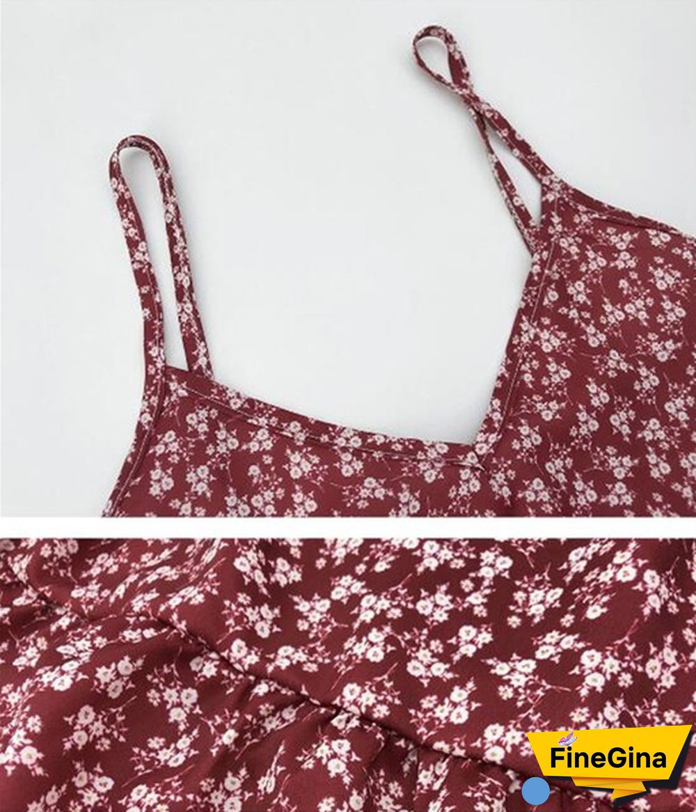 Women Fashion Backless Summer Long Dress Floral Printed Spaghetti Strap Bohemian Maxi Dresses