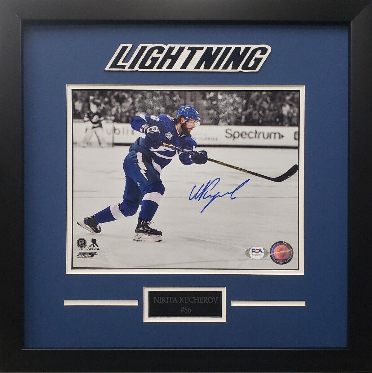 Nikita Kucherov signed 8x10 Photo Poster painting framed NHL Tampa Bay Lightning PSA COA