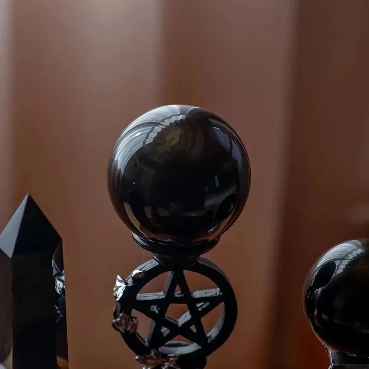 AAA Natural Black Obsidian Sphere | Meditation & Decor