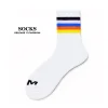 Rainbow striped sports cotton towel bottom thickened mid-length sweat-absorbent socks