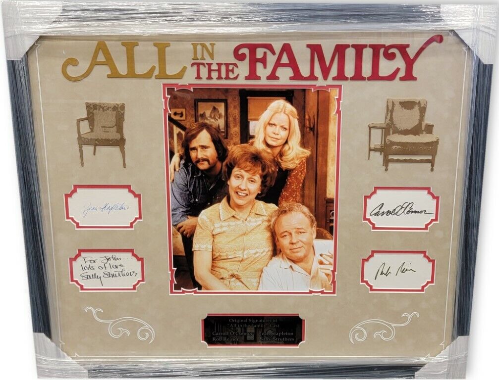 Carroll O'Connor Rob Reiner Signed Auto Photo Poster painting / Cut Framed All in The Family PSA