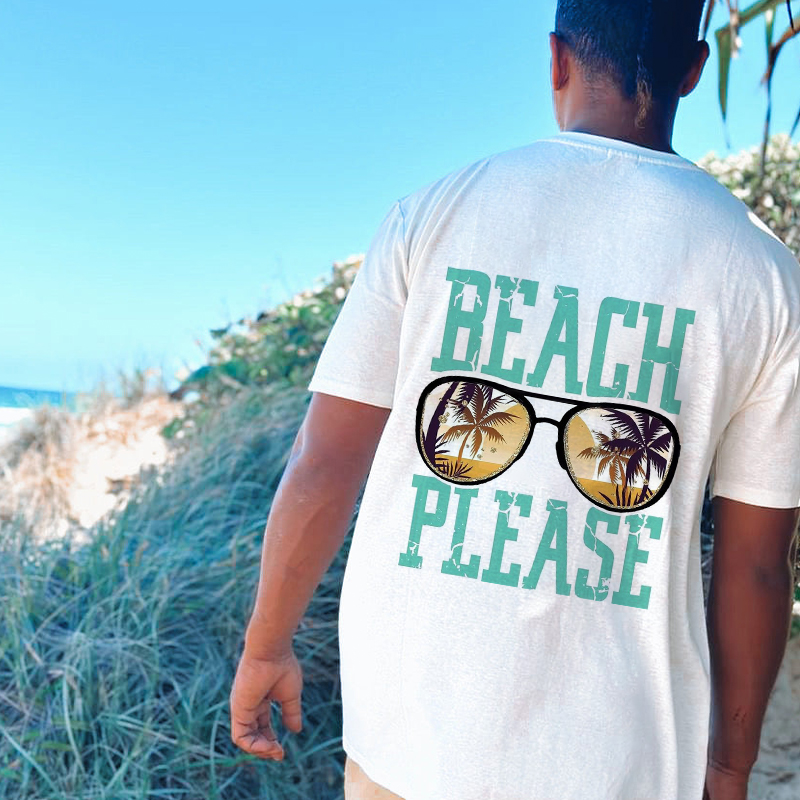 Unisex Surf Print Beach Vacation Retro Vintage T-shirt / [blueesa] /