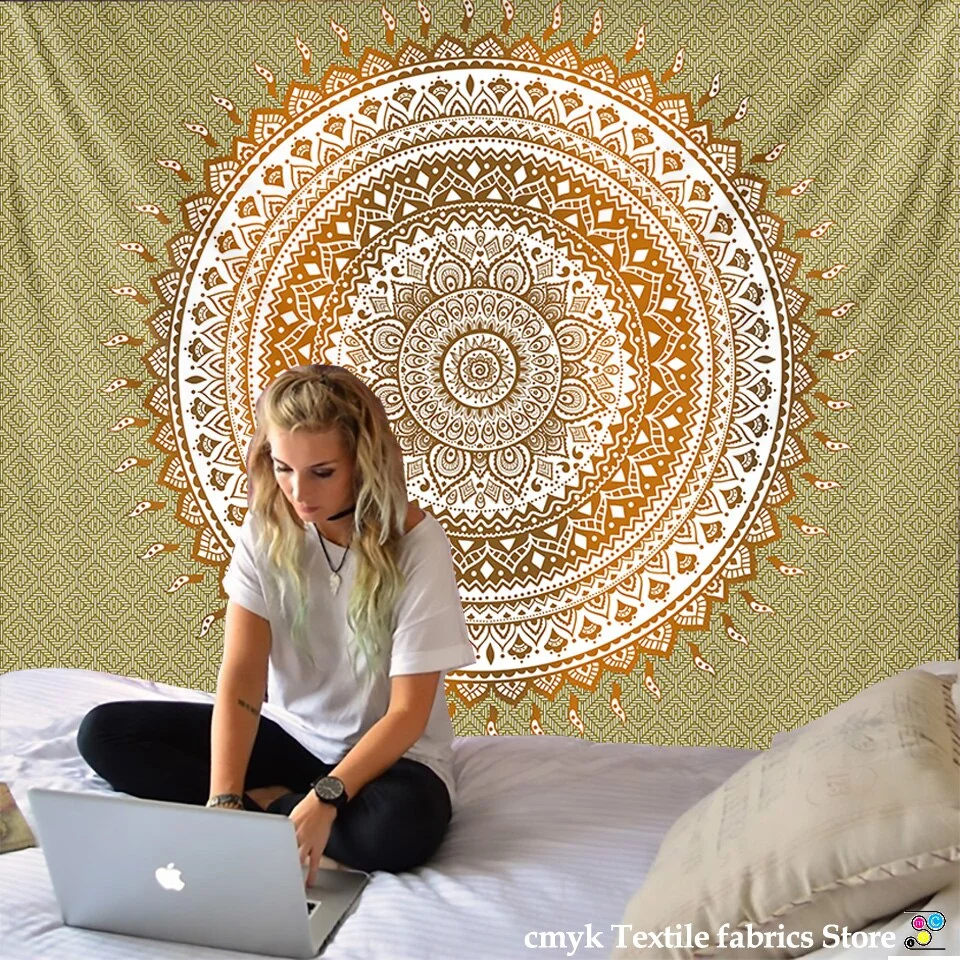 Indian Mandala Tapestry Wall Hanging Sandy Beach Throw Rug Blanket Camping Tent Travel Mattress Bohemian Sleeping Pad Tapestry