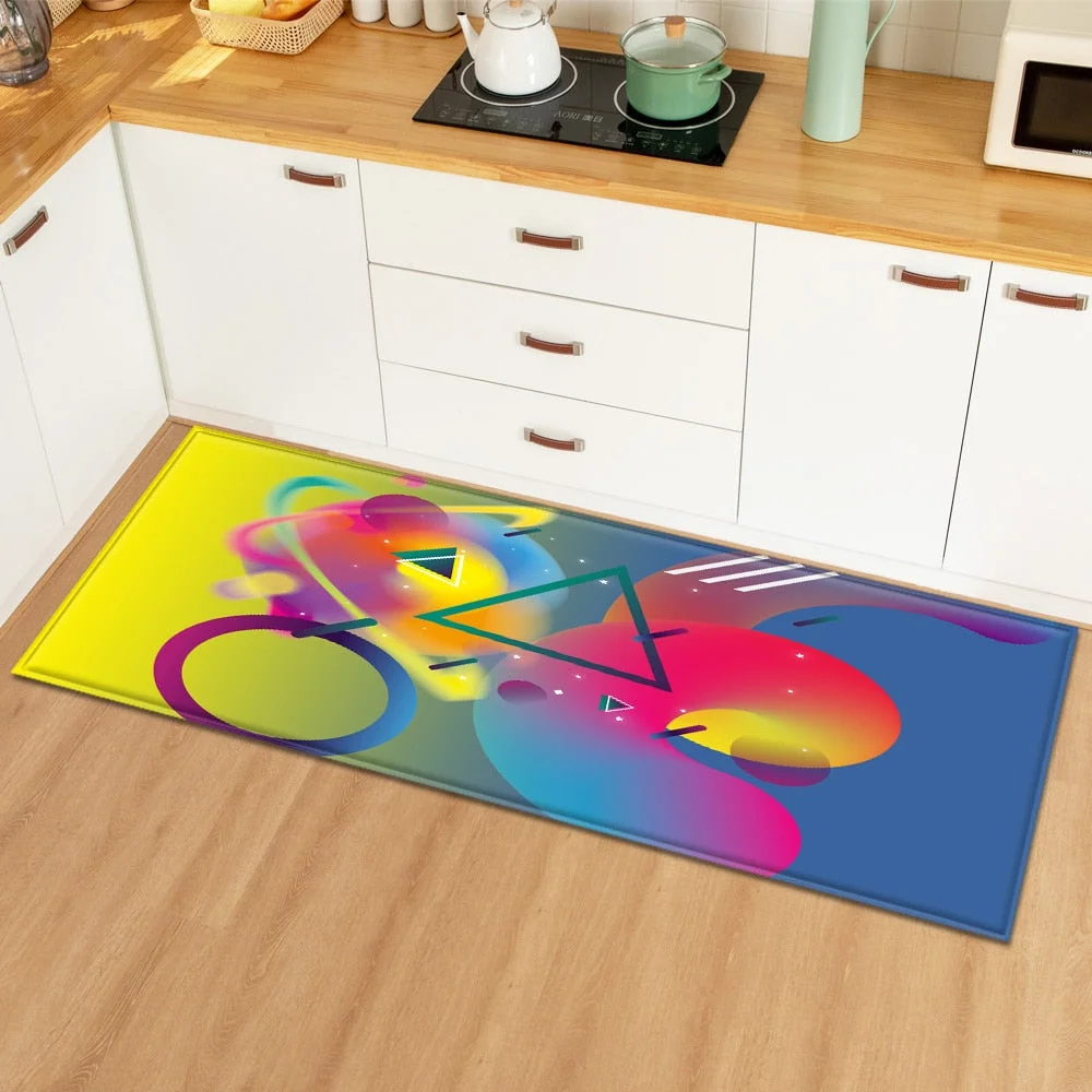 Kitchen Carpet Entrance Doormat Home Bedroom Bedside Tatami Decoration Floor Rug Hallway Balcony Bathroom Printed Non-Slip Mat