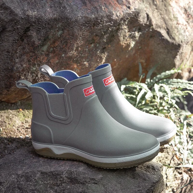 Rain Boots Men Lace Rubber Sole Galoshes Fishing Boots Short Gumboots Rubber Rainboots Man Bot Garden Boots Men Lovers Shoes88