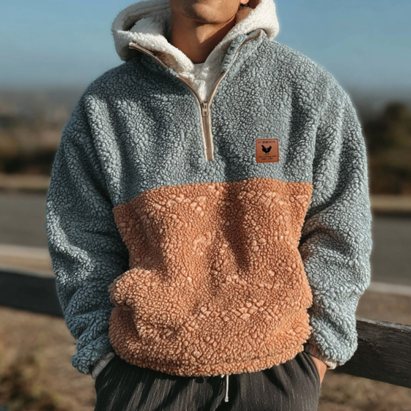  Cozy Two-Tone Sherpa Jacket for Winter Warmth