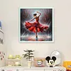 Red Dress Girl-11CT Stamped Cross Stitch 45*45cm/17.72*17.72in tapestrymarket