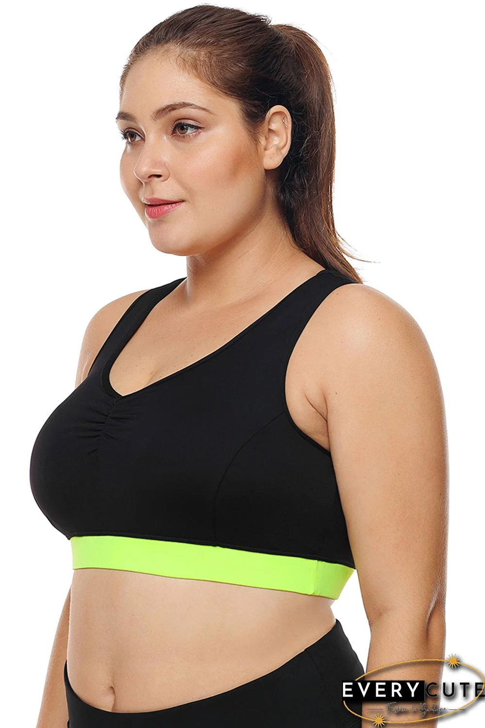 Black High Support Racerback Sports Bra for Women