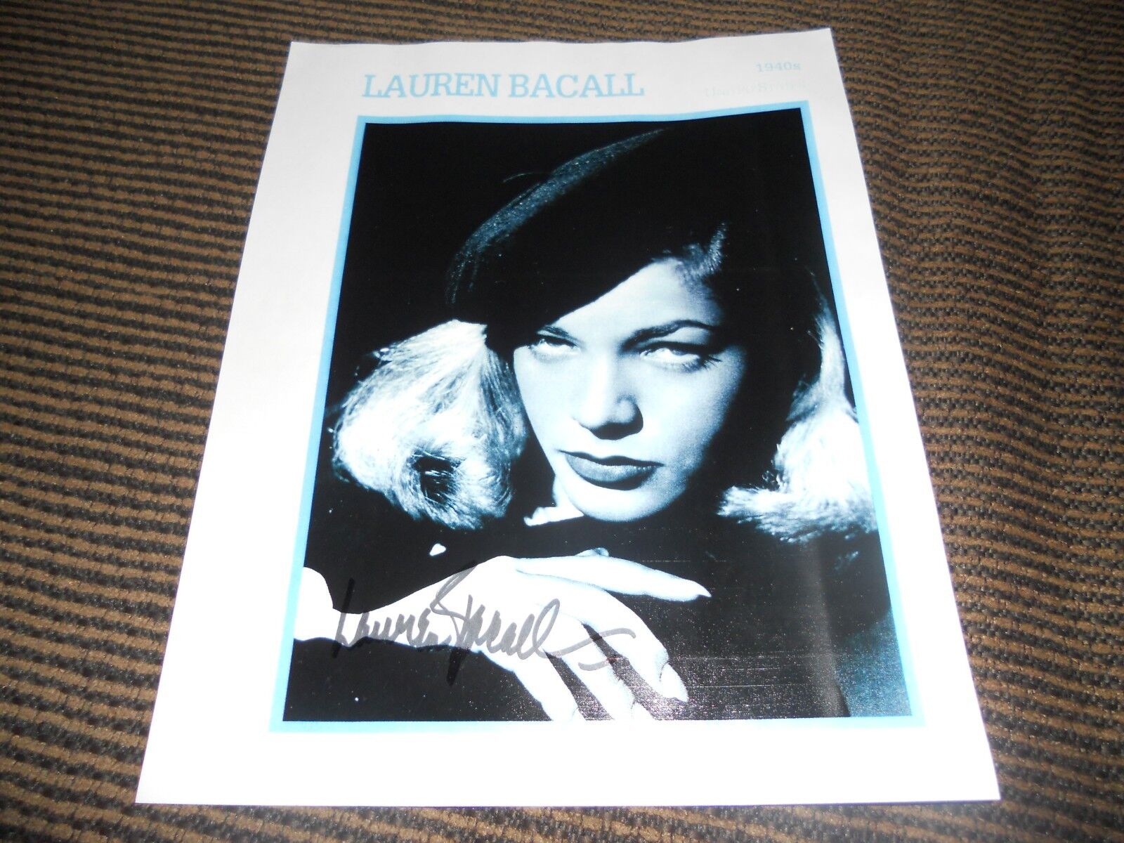 Lauren Bacall Sexy Signed Autographed 9x11 Laser Print Photo Poster painting #2 PSA Guaranteed