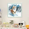 Cat Walking In Snow-14CT Stamped Cross Stitch 50*50cm/19.69*19.69in tapestrymarket