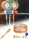 72 Inch Oil Pressure Line Gauge Kit Copper Set of Copper Tube and Threaded Parts