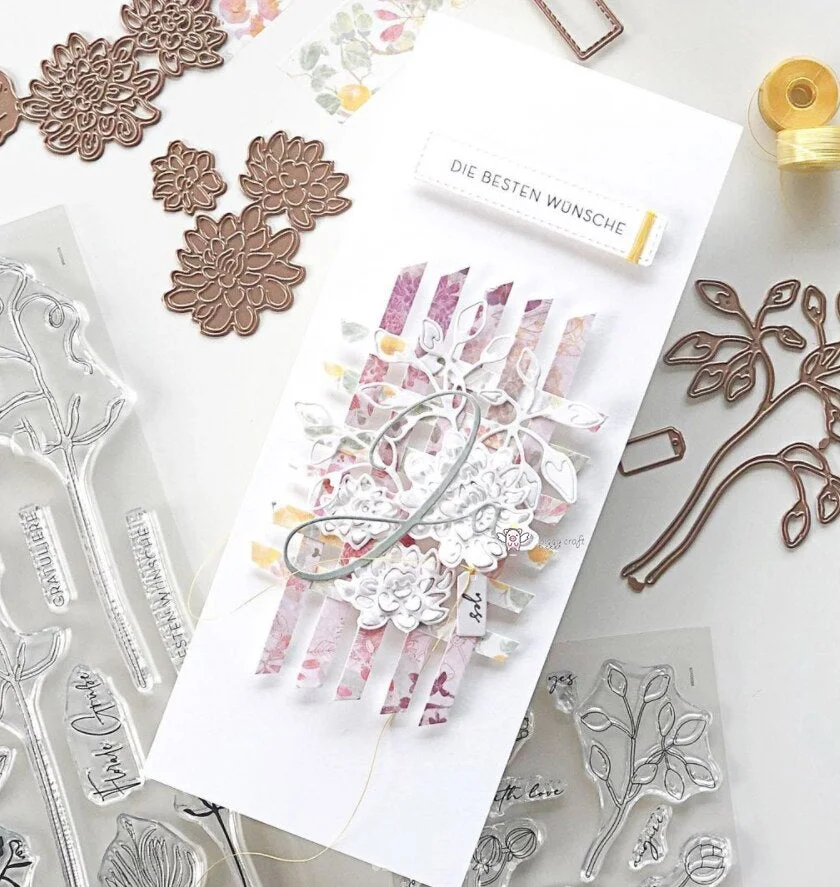 Piggy Craft metal cutting dies cut die mold Flower branch decoration Scrapbook paper craft knife mould blade punch stencils dies