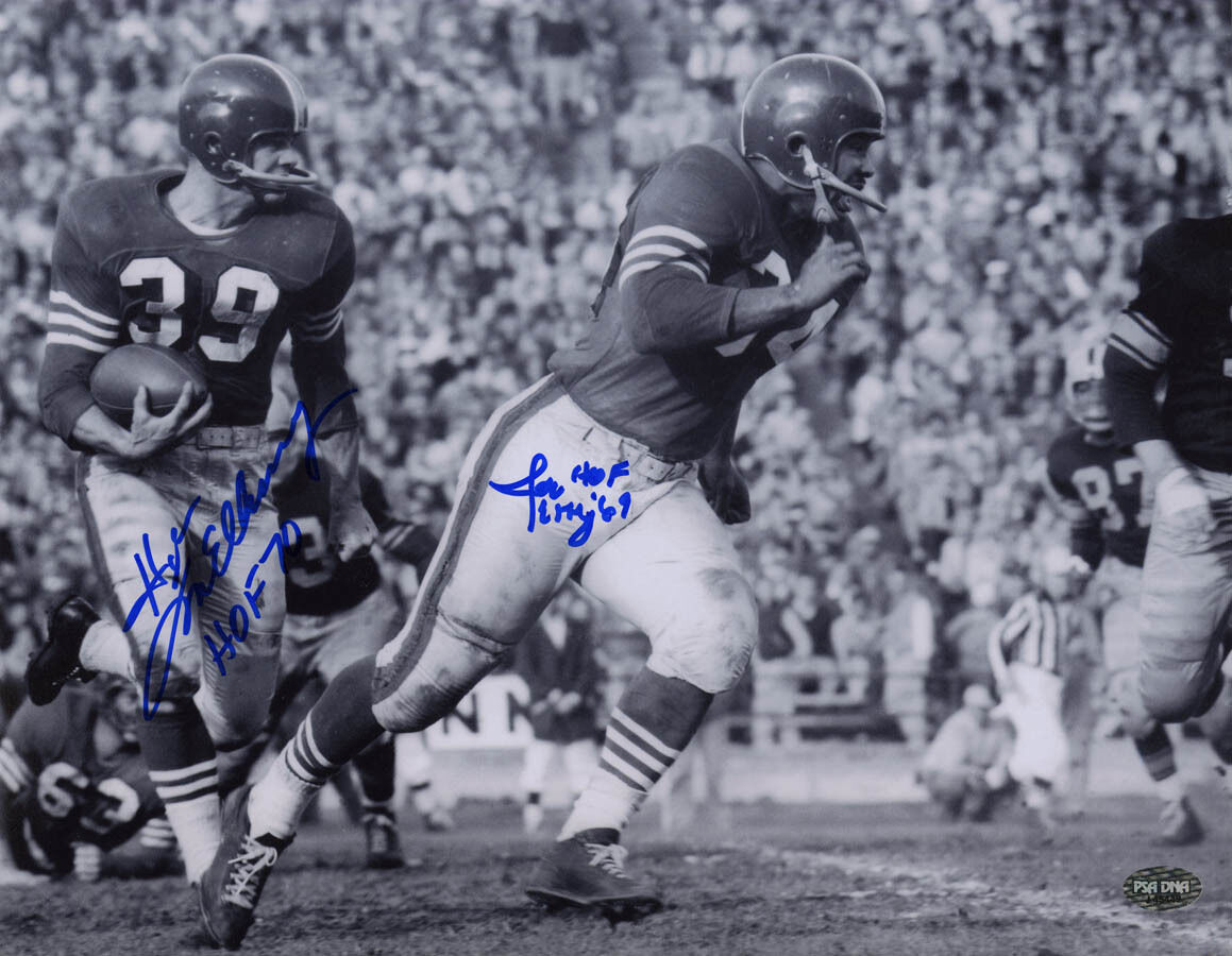 Joe Perry Hugh McElhenny DUAL SIGNED 11x14 Photo Poster painting 49ers +HOF PSA/DNA AUTOGRAPHED