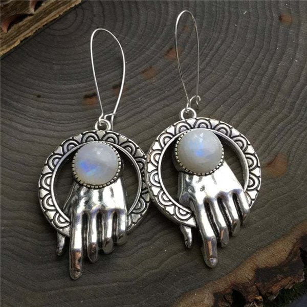 Women's creative design of opal earrings