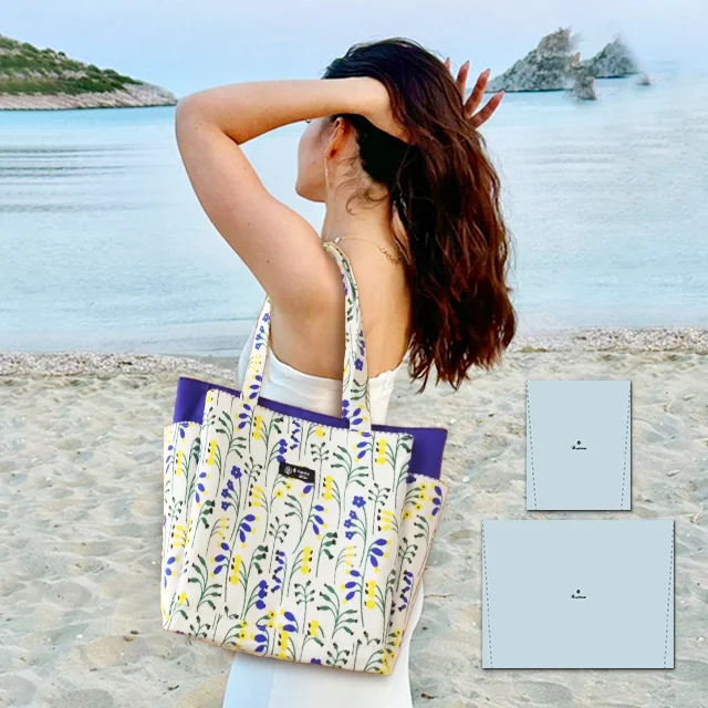 Multi-Pocket Tote Bag Sewing Template—Include Instructions