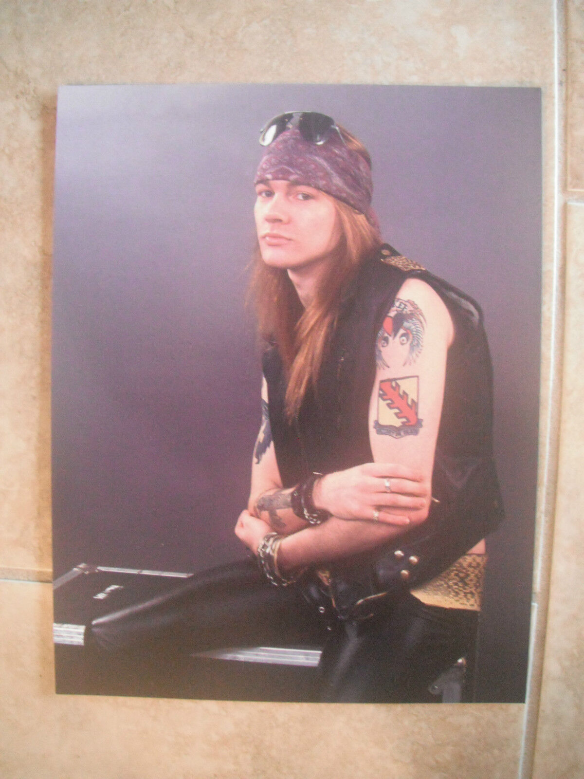 W Axl Rose Guns N Roses GnR Color 11x14 Promo Photo Poster painting #2