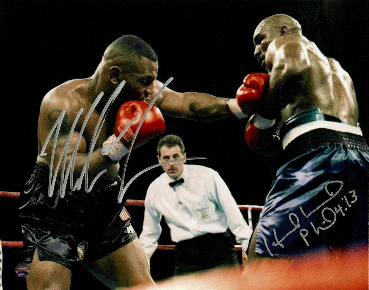 Mike Tyson / Evander Holyfield 8x10 Signed Photo Poster painting Autographed REPRINT