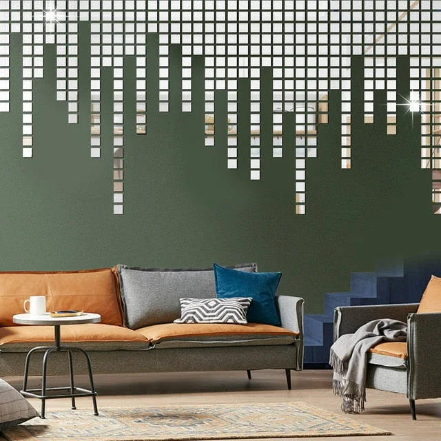 100pcs Round Ball Room Bathroom Decor Acrylic Wall Mirror Irregular Mirror Living Room Decoration Mini Sticker Mirror