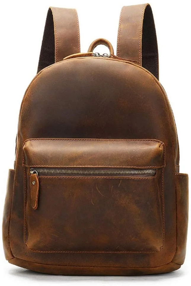 Leather Backpack Men Women Vintage Laptop Crazy Horse Leather Backpacks for School Bag Travel Backpack Male Bag