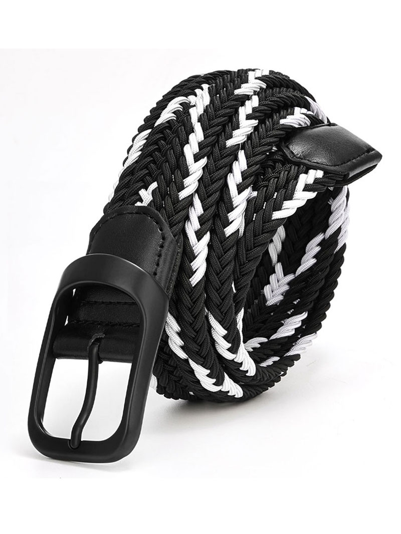 Men's Outdoor Casual Contrast Color Woven Leather Belt
