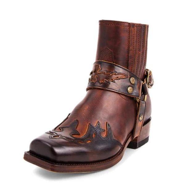 🔥Limited Time Offer 49% OFF🔥Men's Low Heel Retro Embroidered Casual Boots mumuwear