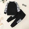 Kid Baby Boy Letter Print Long Sleeve Casual 2 Pcs Sets