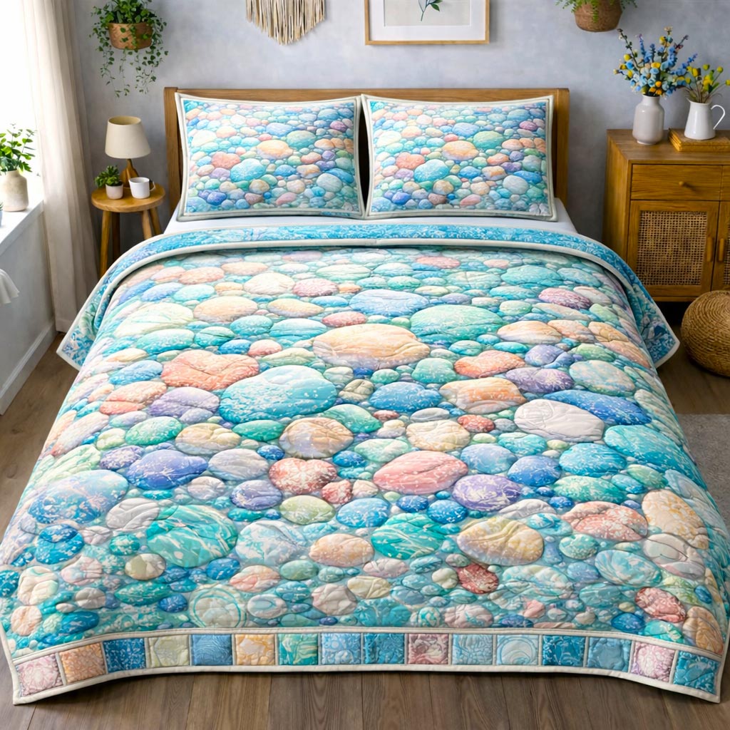 Ocean Pearls 3-Piece Quilted Bedding Set GFTOMA10265