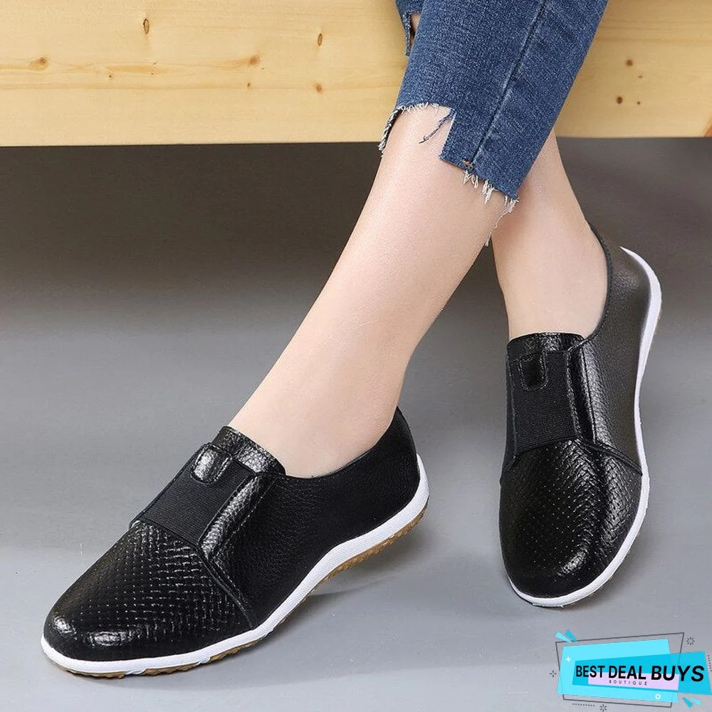 Women Leather Flat Shoes Woman Slip On Loafers Ladies Breathable Casual Flats Women's Moccasins Female Sneakers