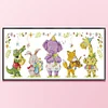 >SALE<Embroidery Eco-cotton Thread 14CT Printed Little Animal Band Cross Stitch59x27cm