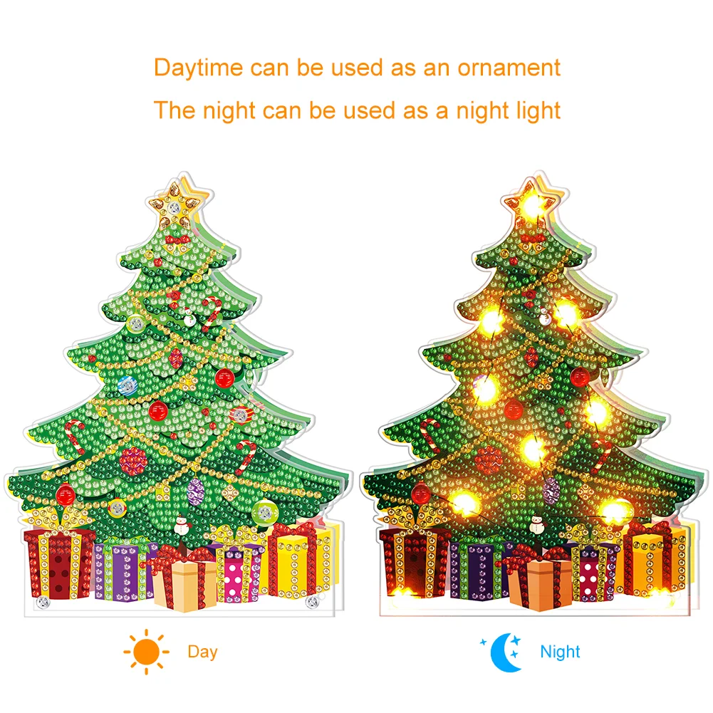DIY Diamond Painting Nightlight Drilling Lamp - Christmas Tree
