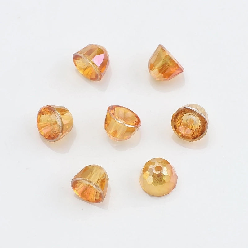 50 PCS/Package 7 * 8mm Hole 1~1.9mm Crystal Glass Solid Color Beads